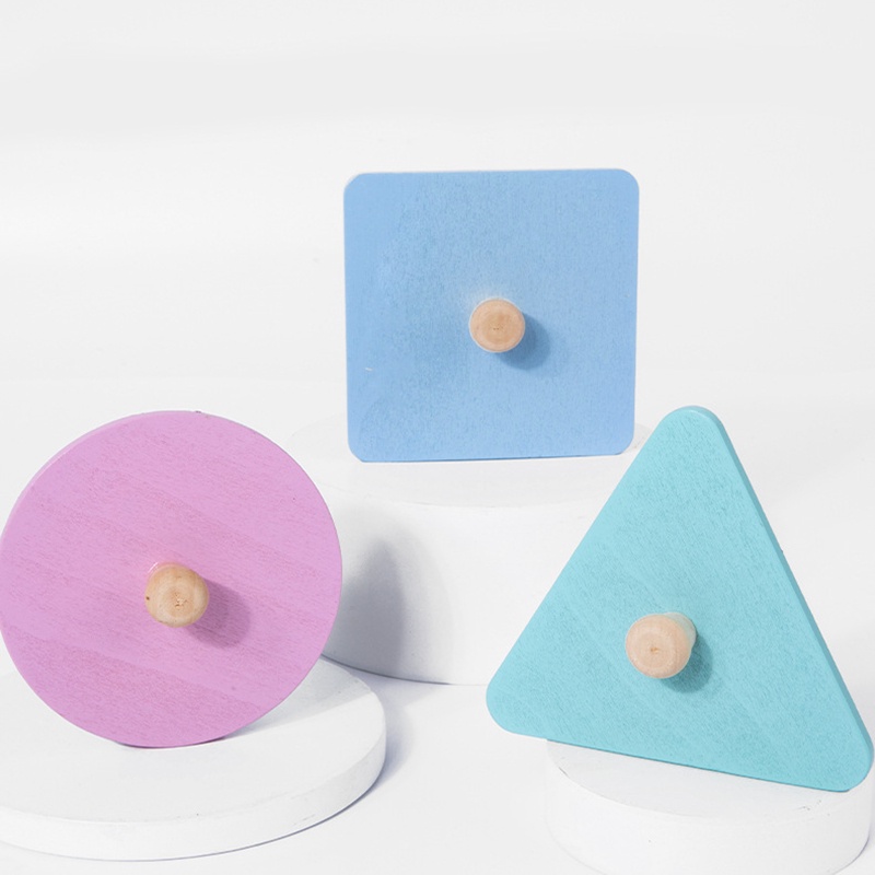 Bộ đồ chơi xếp hình Treeyear nhiều hình dạng bằng gỗ montessori có núm vặn cho trẻ em 1-3 tuổi
