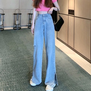 [ORDER] QUẦN JEANS ỐNG SUÔNG XẺ TÀ
