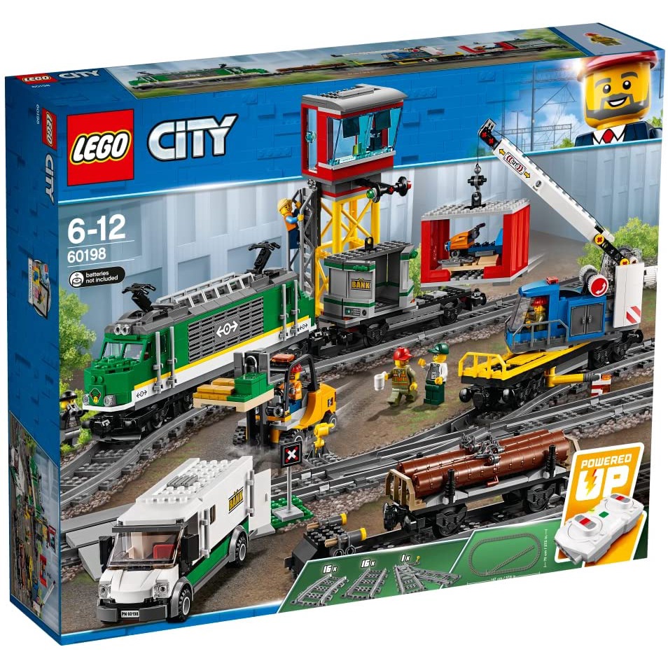 Đồ chơi lego city tàu hỏa chở hàng hóa mã 60198 - tặng kèm set lego con hổ mini