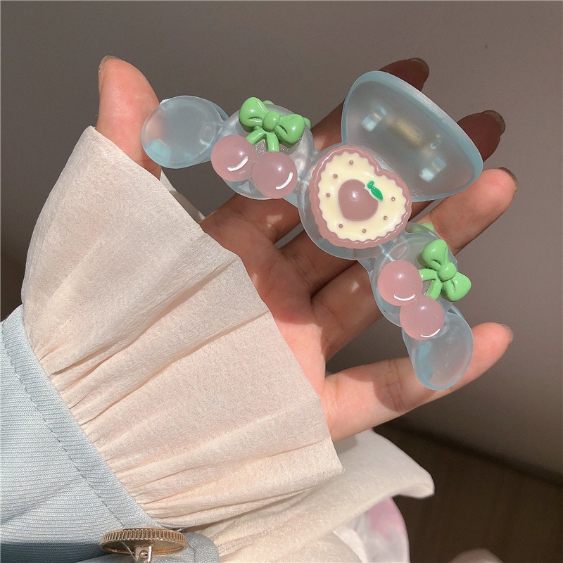 Kẹp Tóc Hình Cá Mập Màu Hồng/Cherry Thời Trang Mùa Hè Xinh Xắn Cho Bé Gái