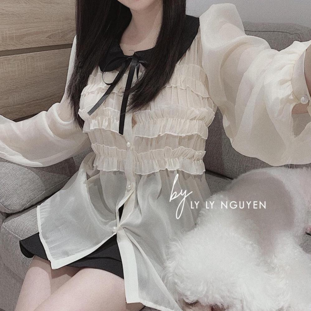 Áo sơ mi nữ Bèo | Sơ mi Nữ Nơ Cúc Ngọc Cao Cấp FREESHIP | BigBuy360 - bigbuy360.vn