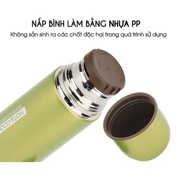 Bình lưỡng tính Lock&amp;Lock Color LHC350B/LHC351B - 500ml Xanh lá/Nâu