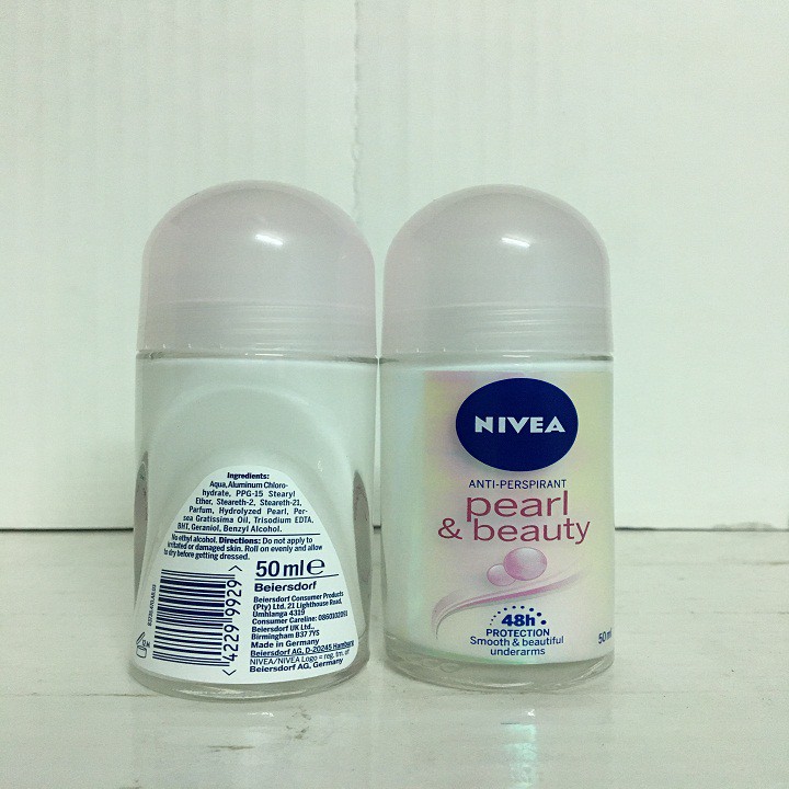 Combo 4 Chai Lăn Khử Mùi Nivea Pearl &amp; Beauty 50ml - Mỹ