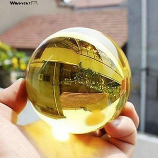 Quả cầu thủy tinh màu vàng chanh trang trí may mắn