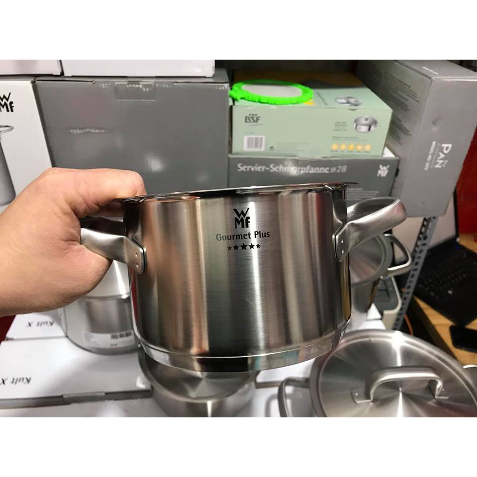 Bộ nồi WMF Gourmet Plus 5 món gồm 4 nồi 1 quánh, chất liệu thép không gỉ cao cấp [Made in Germany]
