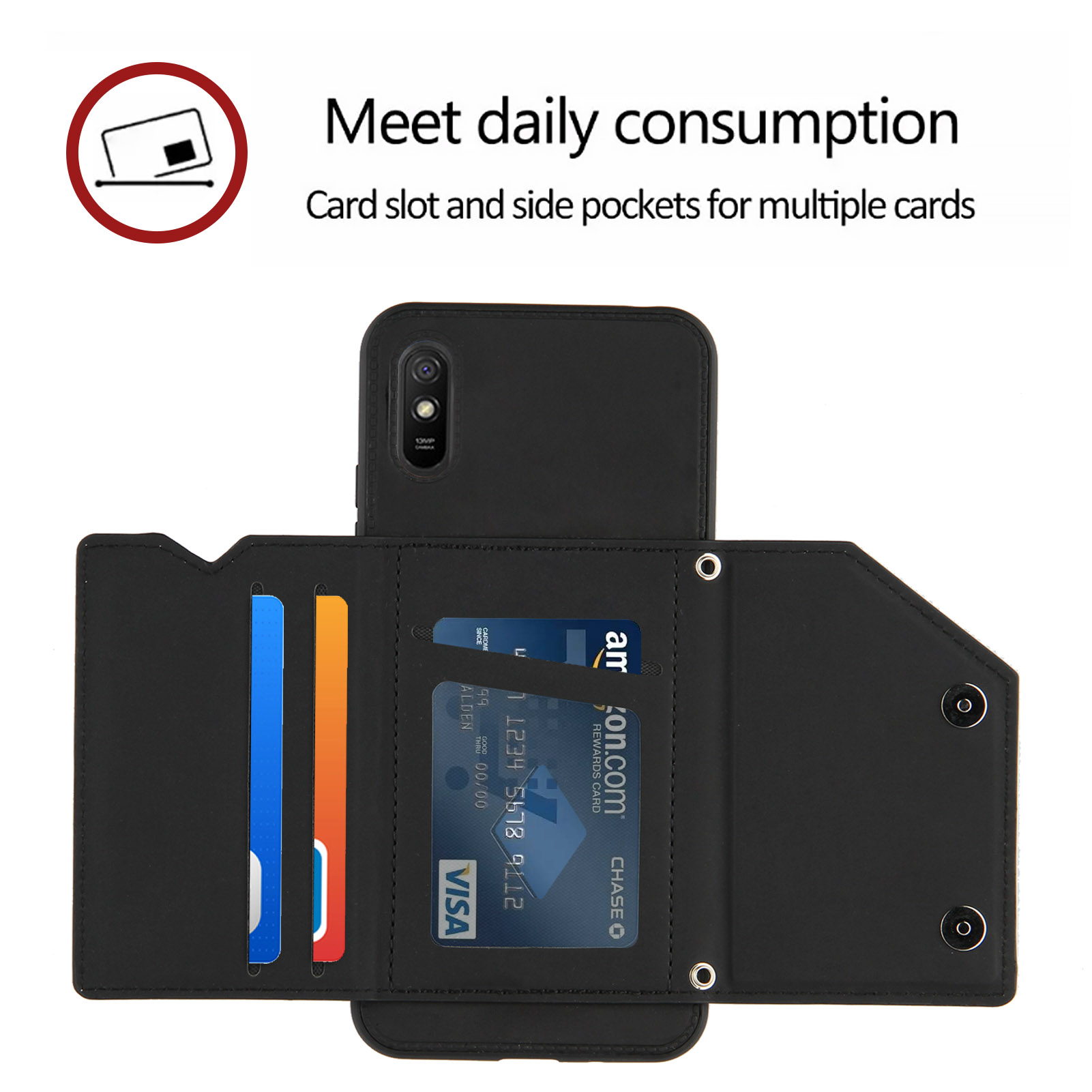 Bao Da Điện Thoại Mềm Màu Trơn Có Ngăn Đựng Thẻ Cho iPhone 14 13 pro max 13 Mini