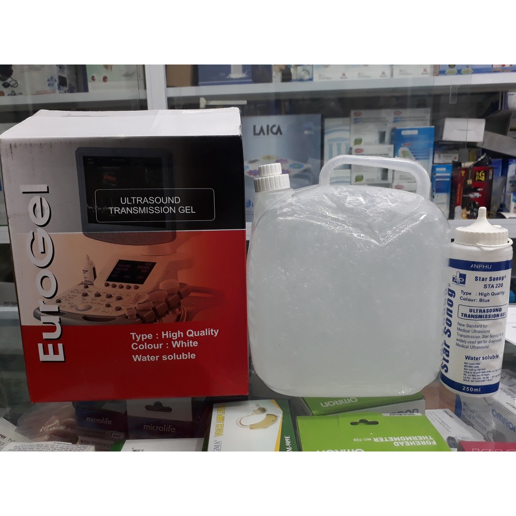 Gel lạnh dùng cho triệt lông,siêu âm (màu trắng,màu xanh) can 5 lít