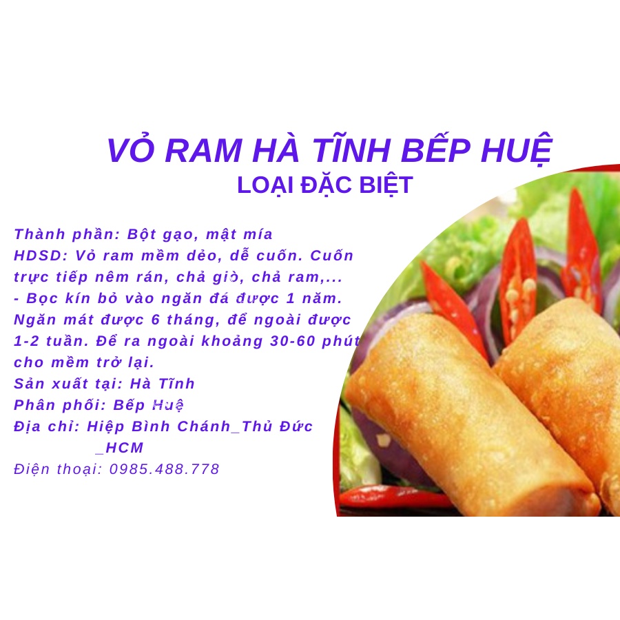 Vỏ ram hà tĩnh loại đặc biệt hút chân không khoảng 50 lá bánh ram làm chả giò vỏ nem rán vỏ chả ram gói sủi cảo chiênhi
