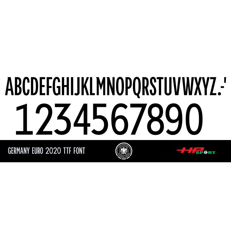 Font số áo đội tuyển ĐỨc - Loại decal cắt số thường.