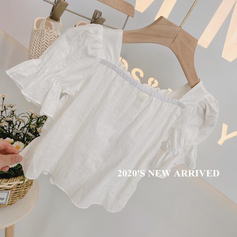 Áo Thun Cotton Tay Ngắn Phồng Xếp Ly Phong Cách Hàn Quốc Nhật Bản Dễ Thương Thời Trang Mùa Hè Dành Cho Bé Gái 2022