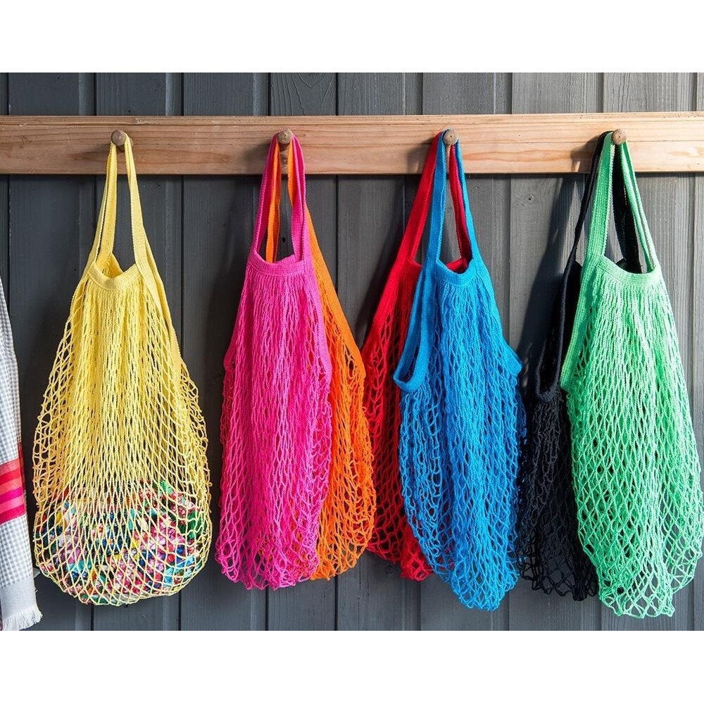 ☛☏❤Reusable Fruit Shopping String Grocery Shopper Cotton Tote Mesh Woven Net Bag