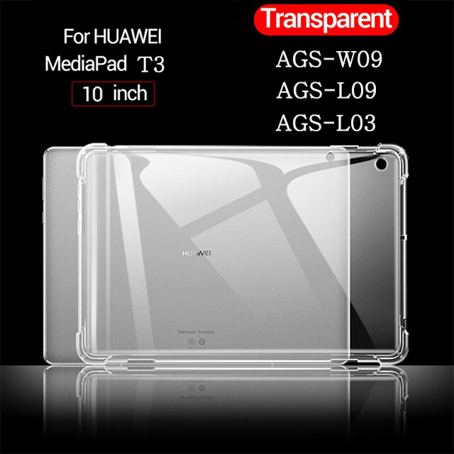 Ốp lưng Máy Tính Bảng Huawei MediaPad T3 10 9.6'' AGS-W09 AGS-L09 AGS-L03 Chống sốc silicon chống bám Trong mờ Vỏ, Bao