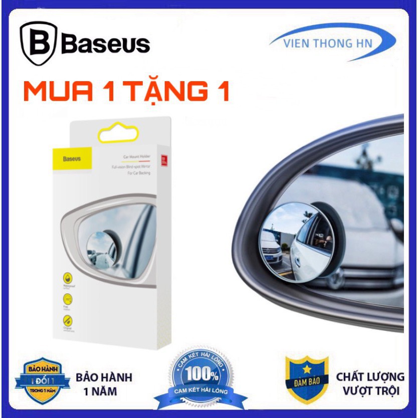 Gương cầu lồi baseus dán trên gương chiếu hậu tăng góc nhìn chống nước - gương mini chống điểm mù xe hơi