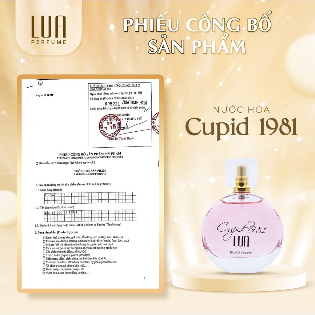 [Chính hãng] Nước hoa nữ xạ hương nhiệt đới cupid 1986 50ml Lua Perfume