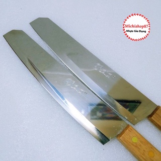 Dao thái thịt, hoa quả siêu bén không gỉ cán gỗ, dao inox cán gỗ gọt hoa quả siêu bền
