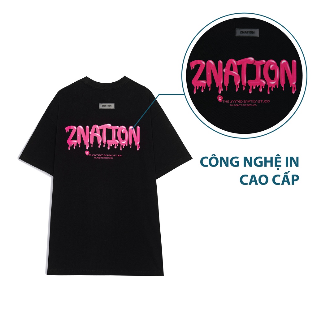 Áo Thun ZNATION Fall Tee Unisex Oversize Màu đen