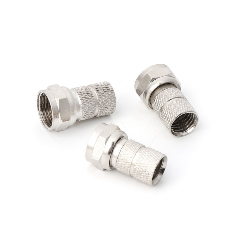 WER 10Pcs F type Satellite Plug for Coaxial Cable RG6 Satellite TV Antenna Connector