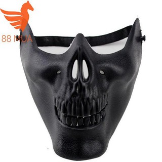 Mặt Nạ Halloween Mặt Nạ Masquerade Mặt Nạ Cosplay Nửa Khuôn Mặt Nạ Chiến Binh ĐEN-q53 mã FL2432