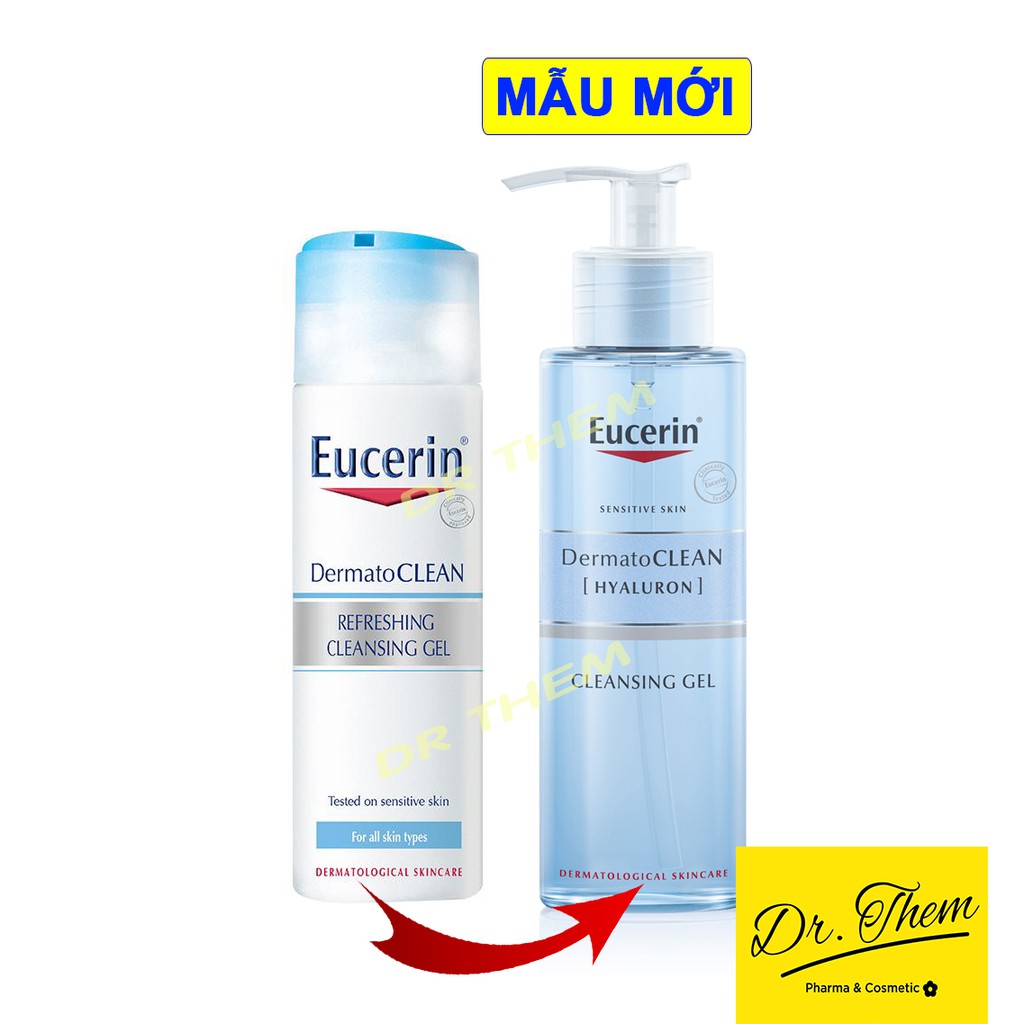 ✅[CHÍNH HÃNG] Sữa Rửa Mặt Eucerin cho Da Nhạy Cảm Eucerin DermatoCLEAN [HYALURON] Cleansing Gel 200ml - Refreshing