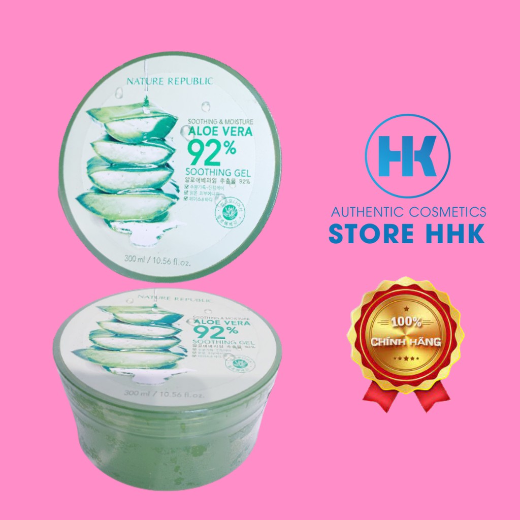 Gel lô hội Soothing & Moisture Aloe Vera 92% Nature Republic 300ml - Gel nha đam đa năng