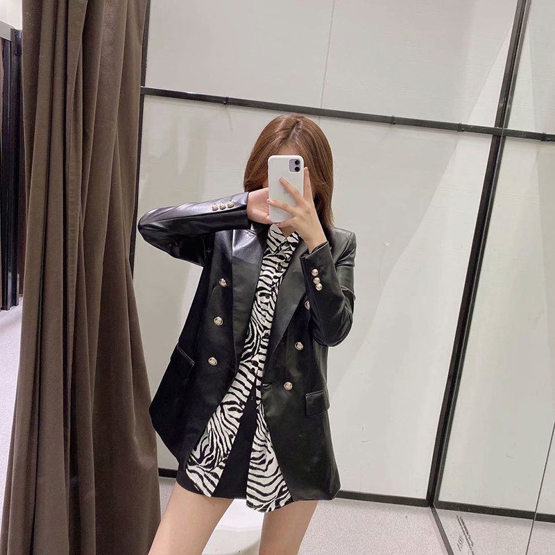 ÁO KHOÁC BLAZER DA NỮ MÀU ĐEN | BigBuy360 - bigbuy360.vn