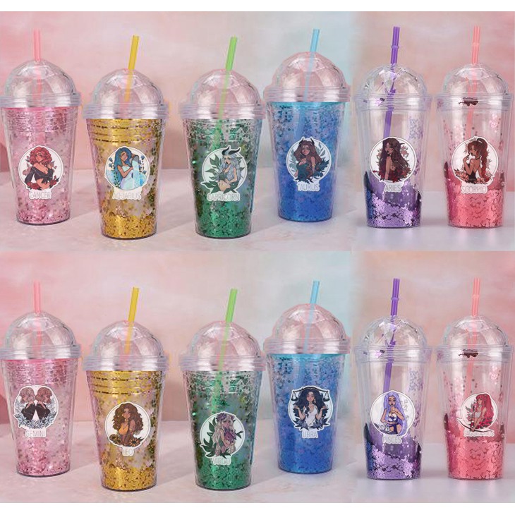 Cốc 2 lớp 12 cung hoàng đạo CNKI44 ly giữ nhiệt cốc sứ 3 anh em gấu cute dễ thương hoạt hình