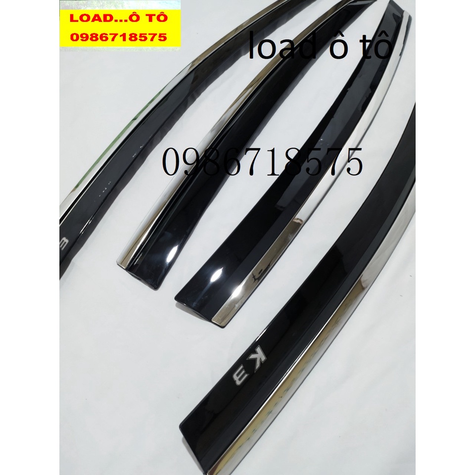 Vè Che Mưa Chỉ Inox Xe KIA K3 2022-2023 Mẫu Vè Mưa Có Viền Chỉ Inox Cao Cấp