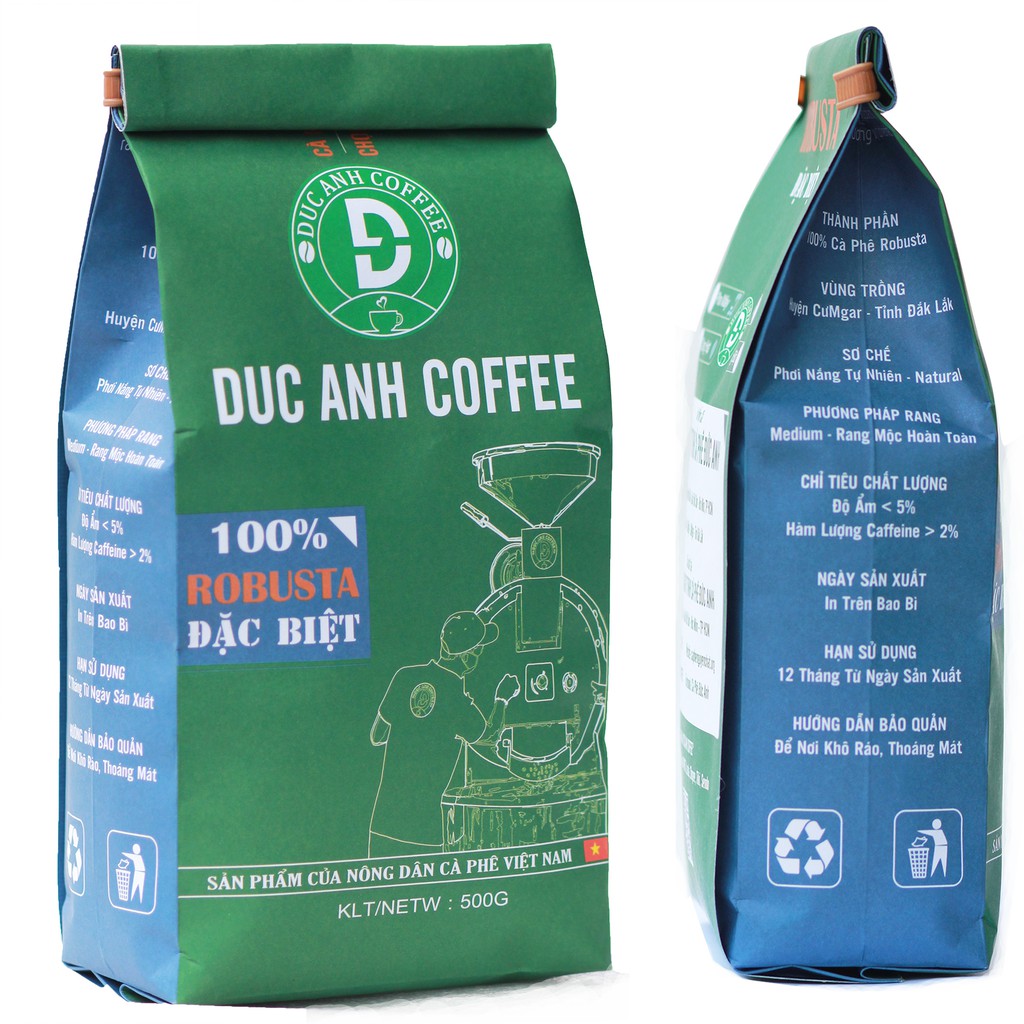 Cà phê rang xay nguyên chất - 100% robusta Buôn Mê Thuột - Cà phê Đức Anh