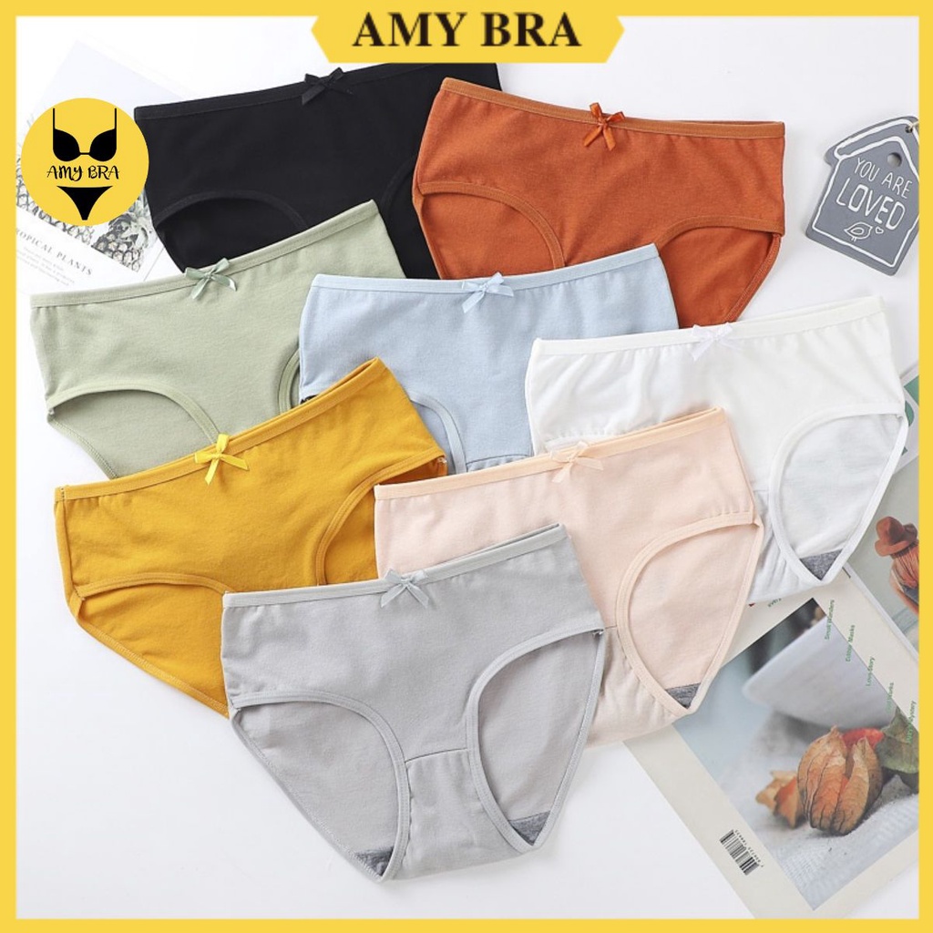 Quần Lót Nữ, Quần Cotton Cao Cấp Đính Nơ Amy Bra La05