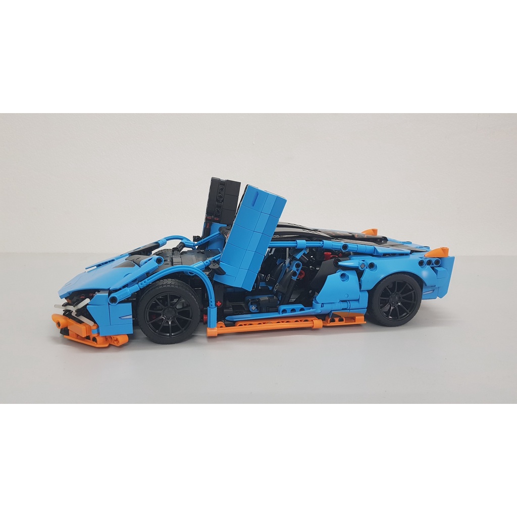 Đồ chơi lắp ráp xe Technic mô hình siêu xe Lamborghini màu xanh  - SY BLOCK 8618