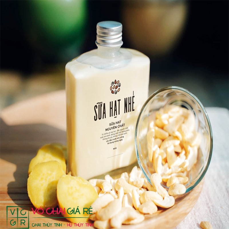 Chai Thủy Tinh Vuông Dẹp 250ml Nắp Nhôm | BigBuy360 - bigbuy360.vn