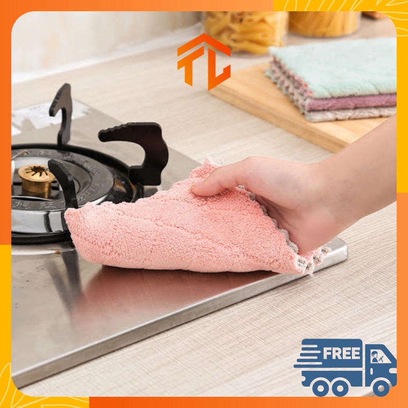 Khăn lau bếp gia dụng mẫu mới 2 mặt siêu thấm hút