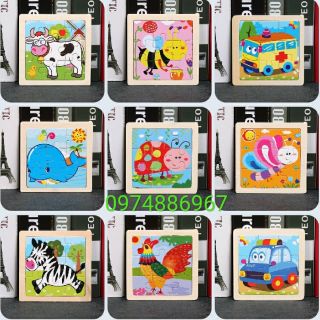 Ghép hình gỗ 9 miếng đơn giản cho bé