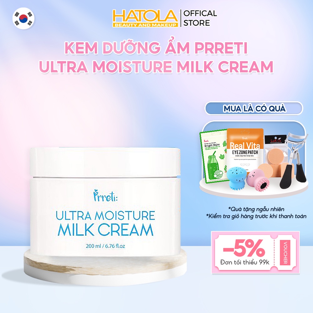 Kem dưỡng ẩm Prreti Ultra Moisture Milk Cream sữa dê bảo vệ chăm sóc làn da nhạy cảm Hatola