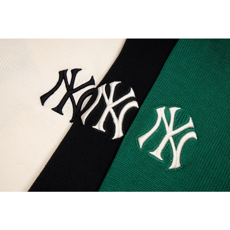 ❤❀  ❤ Mlb Áo Sweater Dệt Kim Tay Dài Cổ Tròn Thêu Chữ NY Cá Tính