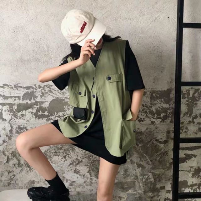 Áo Khoác ghile kaki *có ảnh thật*