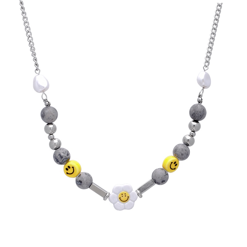 Vòng cổ choker mặt hình xúc xắc ngọc trai đầu lâu bướm và mặt cười phong cách Hàn Quốc cho nam nữ