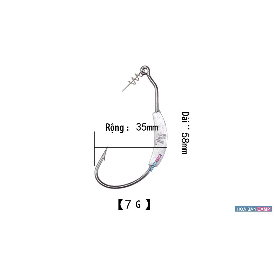Lưỡi Câu Mồi Mềm Kẹp Chì 5 Chiếc/Vỉ