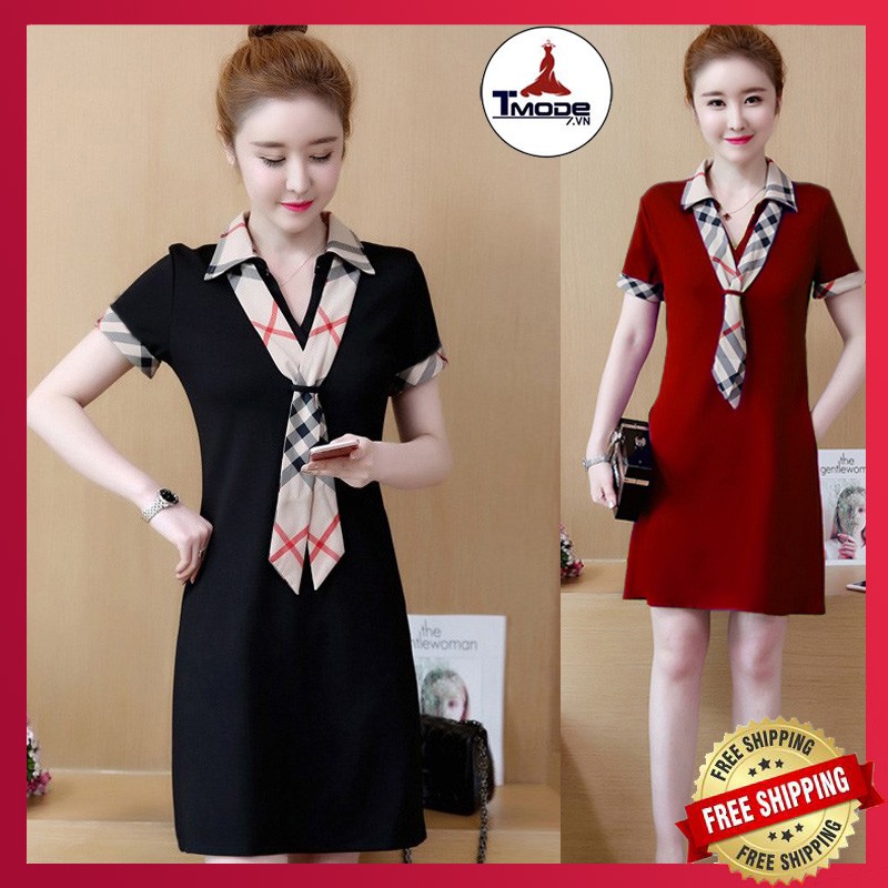 [VIDEO + ẢNH THẬT] ĐẦM DẠO PHỐ CỔ SƠ MI VIỂN CARO TẶNG KÈM KHĂN CHOÀNG XINH XẮN SIZE M, L, XL, XXL