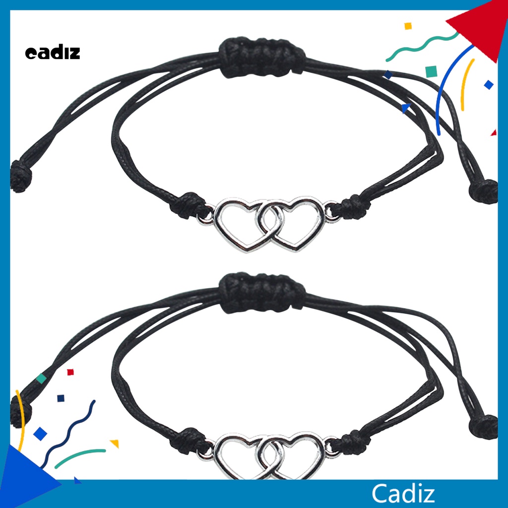 Vòng tay dây bện mặt hình trái tim đôi chống mòn thoải mái