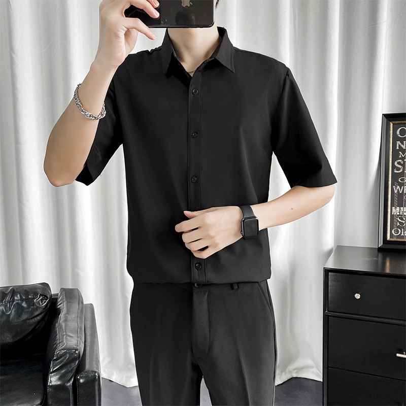 Áo sơ mi tay ngắn nam nữ SANVADIO áo sơ mi tay lỡ form rộng dáng unisex phong cách hàn quốc thoáng mát không nhăn ASM48