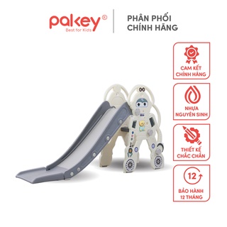 Cầu trượt cho bé giá rẻ tặng bóng rổ hình robot pakey siêu chắc chắn, nhựa nguyên sinh an toàn cho bé