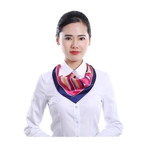 Khăn vuông lụa satin quấn cổ phong cách vintage