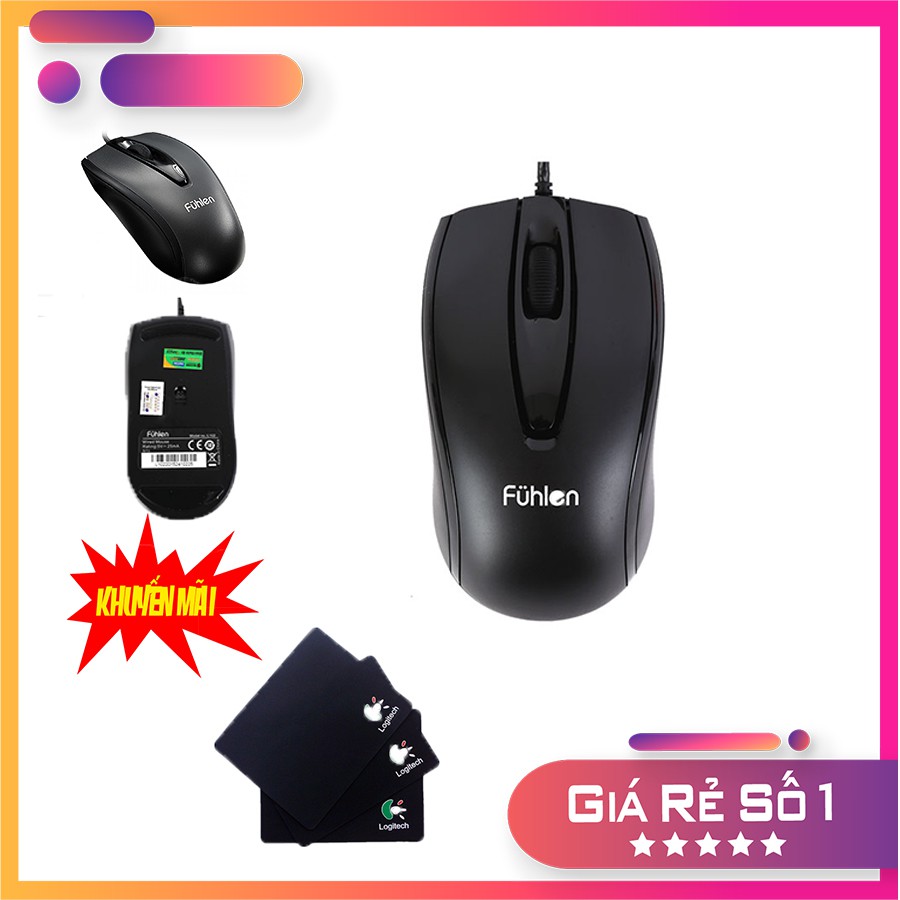 [FREESHIP] Chuột MÁY TÍNH Fuhlen TẶNG KÈM miếng lót chuột độ bám cực tốt Bảo Hành 12 Tháng