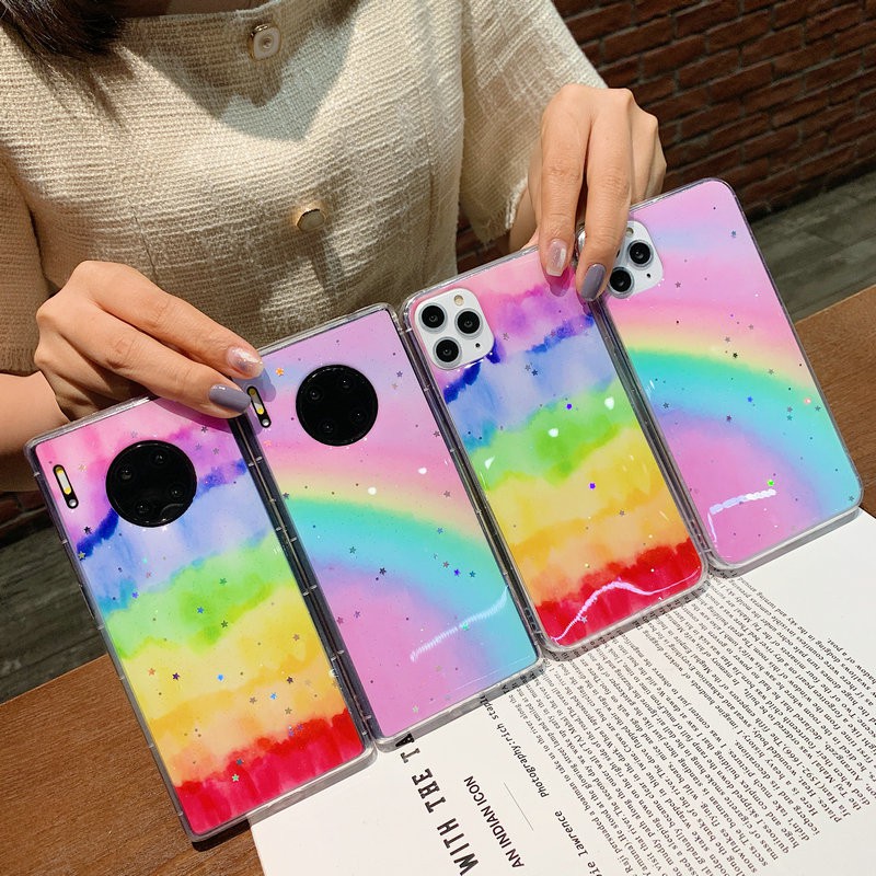 Ốp lưng Redmi Note 9 9S 9T 9A 9C 8 8A 7 Pro Xiaomi MI POCO M3 Colorful Rainbow After Rain Soft TPU Case