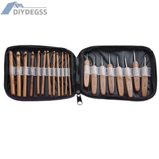 Set 20 kim đan móc len bằng tre kèm hộp đựng
