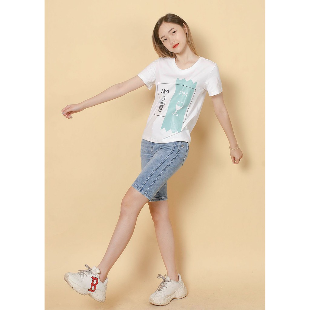 Áo phông in hình cổ tròn P665 NỮ TNG