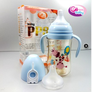 🍀🐾CHÍNH HÃNG🍀🐾BÌNH SỮA GB PPSU CỔ RỘNG CÓ TAY CẦM HÌNH THÚ cảm ứng nhiệt 180ml,240ml
