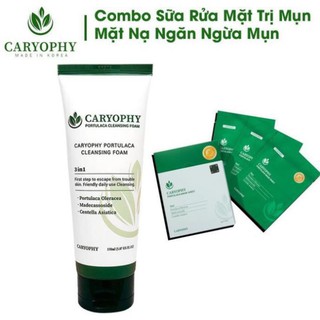 Combo Sữa Rửa Mặt + Mặt Nạ Trị Mụn Caryophy - Trị Mụn Ẩn