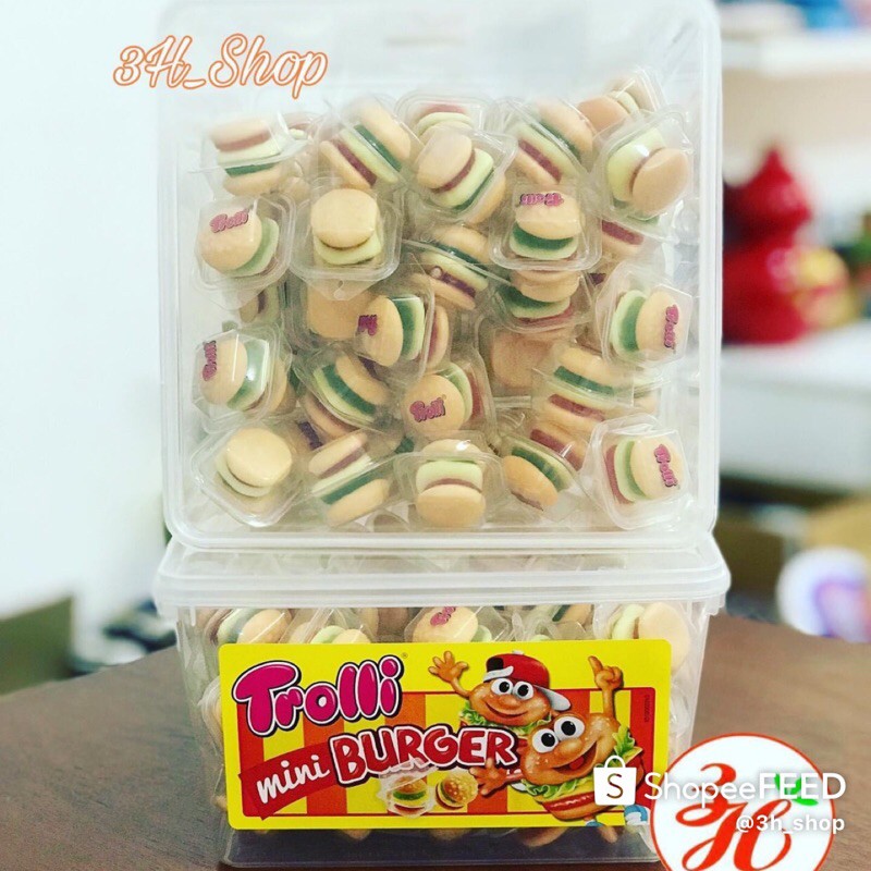 Kẹo dẻo Hamberger Trolli hộp 600 date T7/24 Mỹ